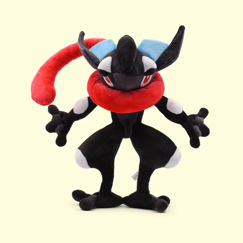 

Pokemon Game Peripheral Black Greninja Plush Toy 28CM Japanese Cartoon Heterochromatic Ninja Pokemon Plush Doll Holiday Gift