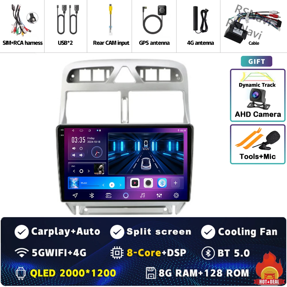

Android 15 навигационный мультимедийный плеер для Peugeot 307 307CC 307 SW 2002-2012 2013 Carplay Auto Stereo DVD BT Video DSP радио