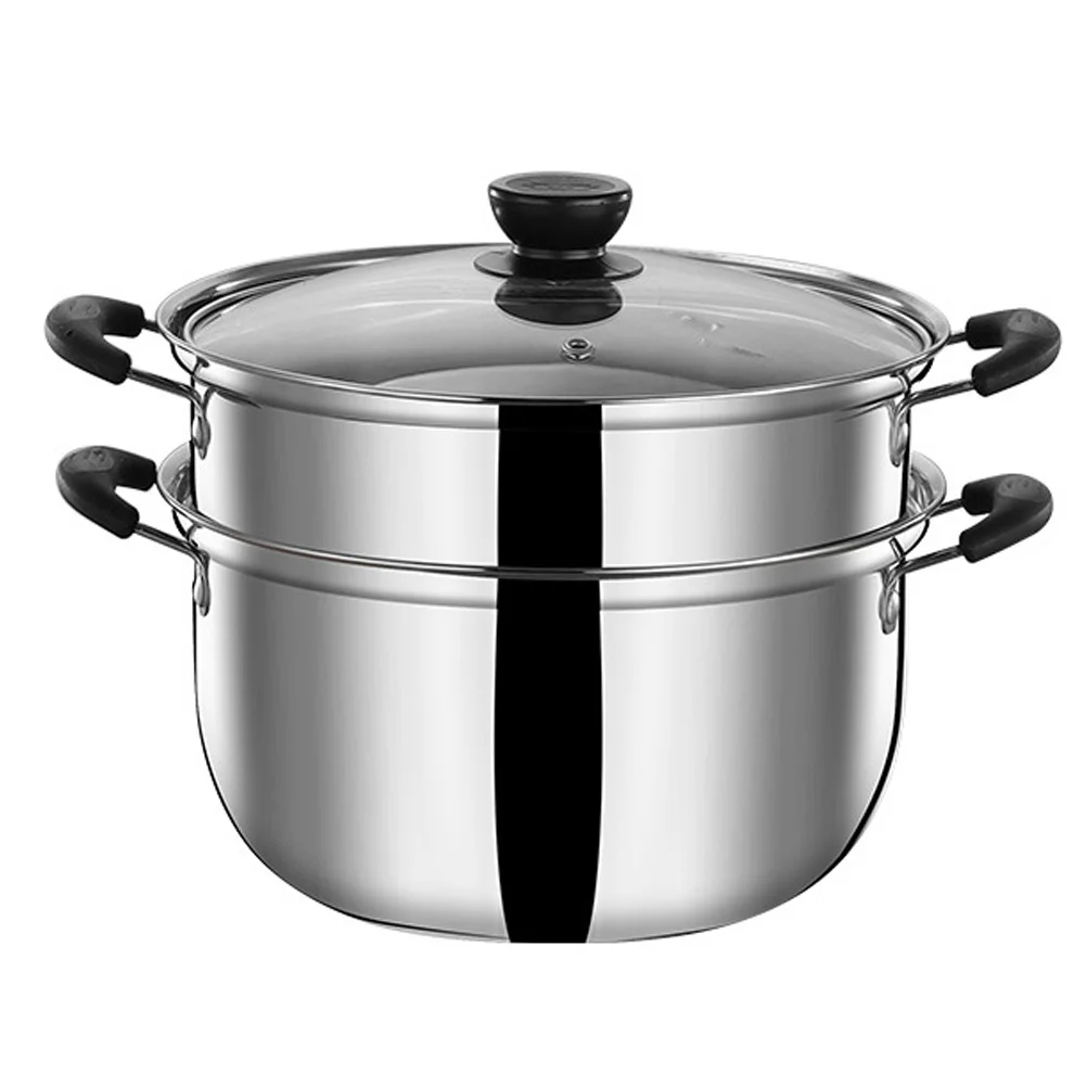 

Pot Steamer Steam Cooking Soup Stockcooker Vegetablecookwarelayer Steel Pan Saucepan Stainless Metal Nonstick Set Steamers Pots