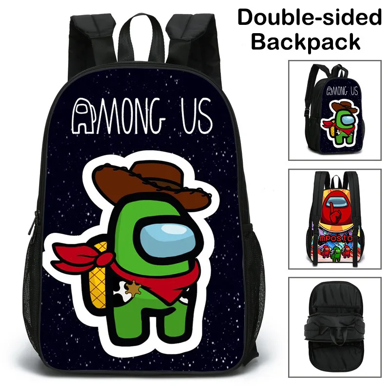 Двухсторонний рюкзак для мальчиков и девочек модные холщовые Наплечные рюкзаки