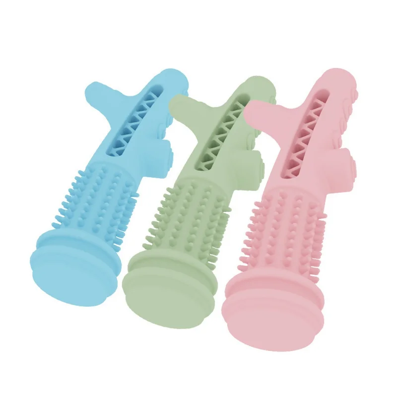 

Bite Resistant Dog Chew Toy Molar Bar Interactive Branch Shaped Rubber Dog Supplies Teeth Cleaning Teethbrush Pet Toy