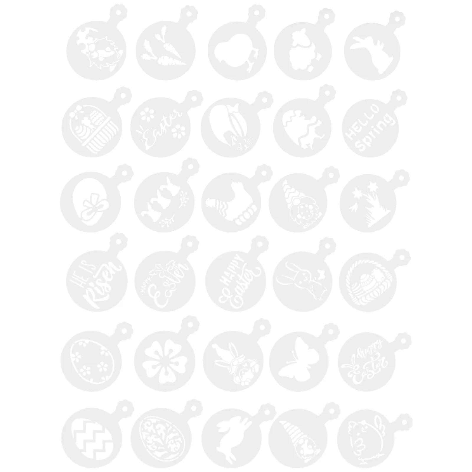 

30Pcs Stencil Easter Stencils Templates Easter Drawing Templates Holiday Cookie Stencils Easter Coffee Stencils