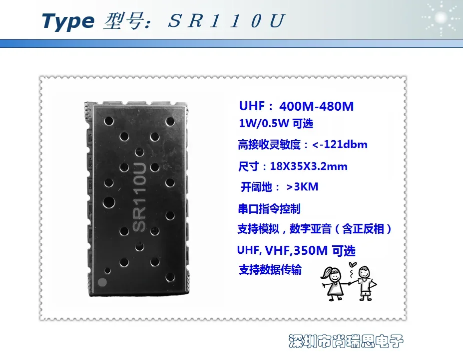 SR-FRS-110U (1 Вт/400M-470M) Модуль беспроводной внутренней связи передачи данных
