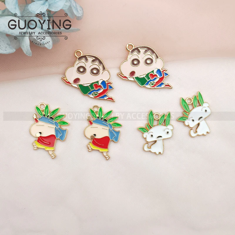 

10pcs Alloy Drip Oil Charm Cartoon Kawaii Japanese Anime Character Earring Pendant DIY Keychain Pendant Jewelry Accessories