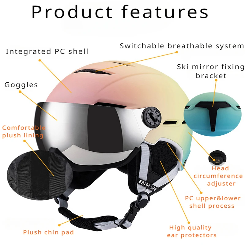 Новинка 2024 лыжные шлемы для взрослых зимние уличные спортивные дышащие удобные