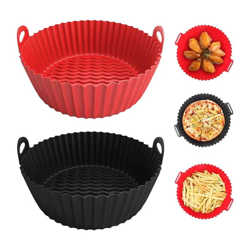 2 шт. силиконовые вкладыши для фритюрницы многоразовая корзина аэрофритюрницы