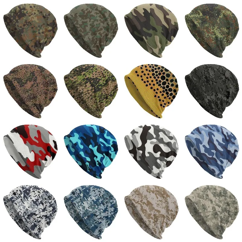 

Роскошные камуфляжные шапки Flecktarn, облегающие шапки, шапка, зимняя теплая вязаная шапка, военная армейская камуфляжная облегающая шапка, уличная Лыжная шапка