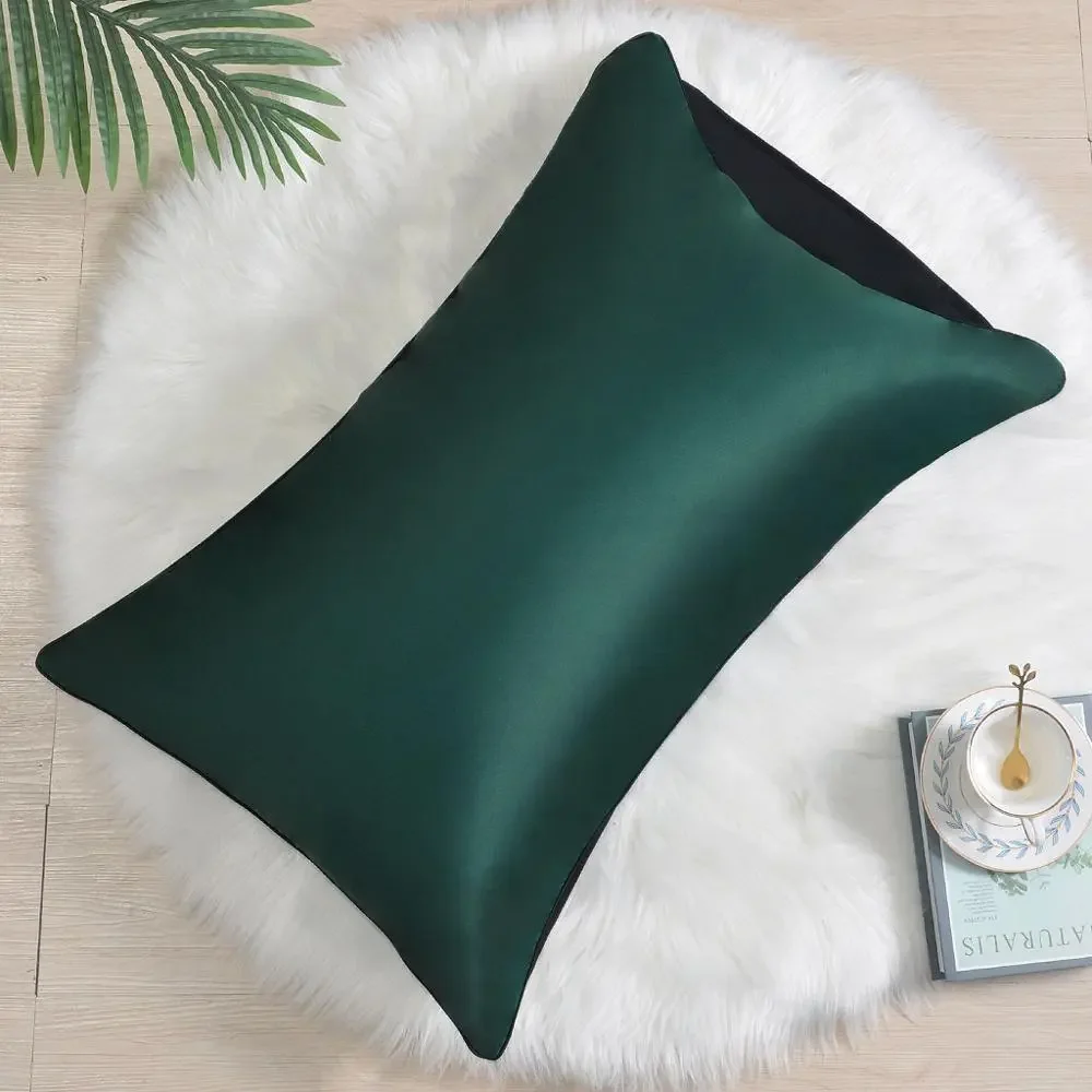 

Pillowcase 50x70CM 2PCS Artificial Silk Satin Pillow Covers for Bedding Room Solid Color poszewki na poduszki