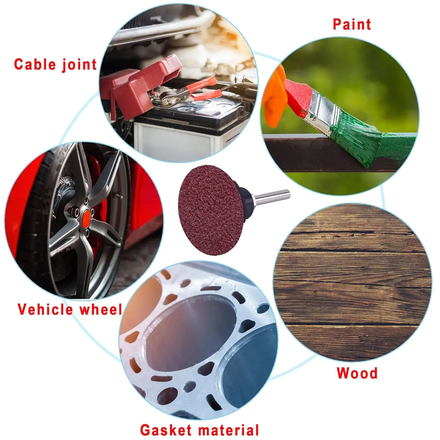 183 шт. 2-дюймовые шлифовальные диски с держателем 1/4 дюйма зернистость 60-240 # для