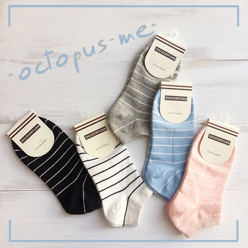 

Cute Kawaii Cotton Striped Crew Socks for Women Fashion Harajuku Designer Retro Gifts for Friend Long Socks