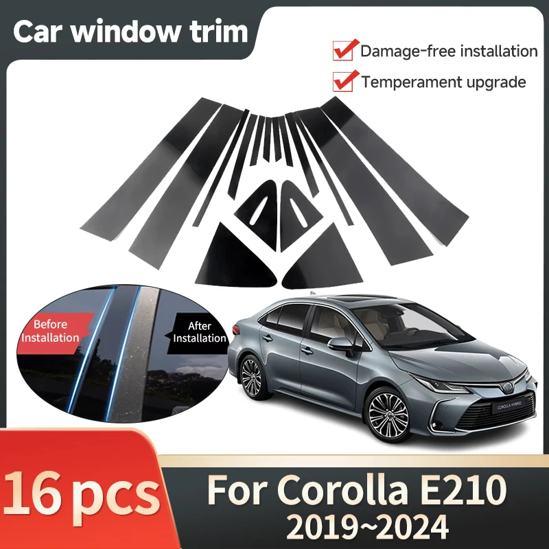Накладки на окна автомобиля для Toyota Corolla E210 Auris Hybrid 2019~2024 B C Наклейка стойку