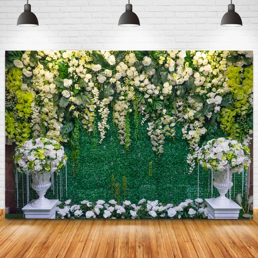 Фон для свадебной фотосъемки с изображением цветов свадьбы дня рождения Дня