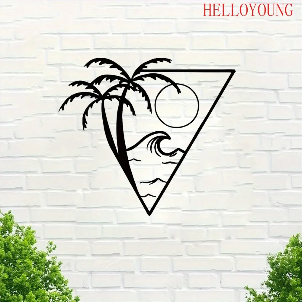 Солнце и море металлическое настенное искусство Ландшафтная тема украшение на