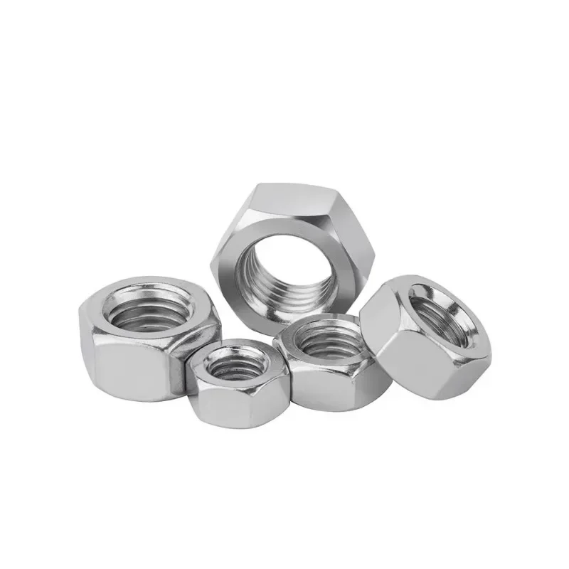 ZNYONG 5-50pcs DIN934 M1 M1.2 M1.4 M1.6 M2 M2.5 M3 M4 M5 M6 M8 m10 m12 304 A2-70 stainless steel Hex nut