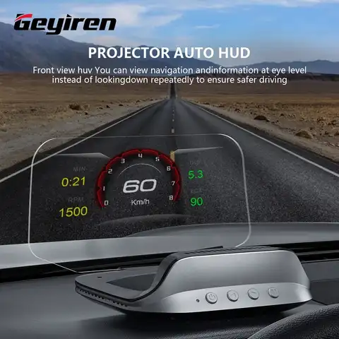 Дисплей на лобовое стекло GEYIREN C3, спидометр Obd2 EOBD GPS, часы на лобовое стекло, проектор, электроника, автомобильные аксессуары для всех автомоб...