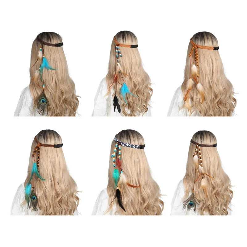 

Temperament Headband Girl Feather Eye-catching Hairband for Carnivals Halloween