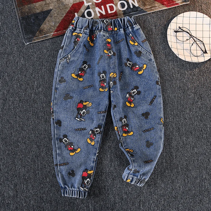 Disney Mickey Baby Girl Boy Cowboy Clothes Set Top Pant Child Pocket Button Clothing Suit Long Sleeve Jacket Baby Clothes 18M-7 images - 6