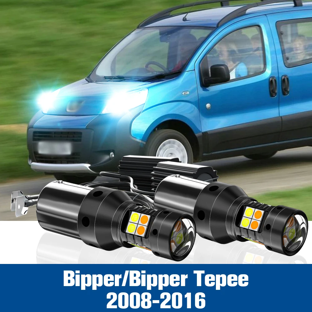 

2pcs LED Dual Mode Turn Signal+Daytime Running Light DRL Accessories Canbus For Peugeot Bipper Tepee 2008-2016 2009 2010 2011