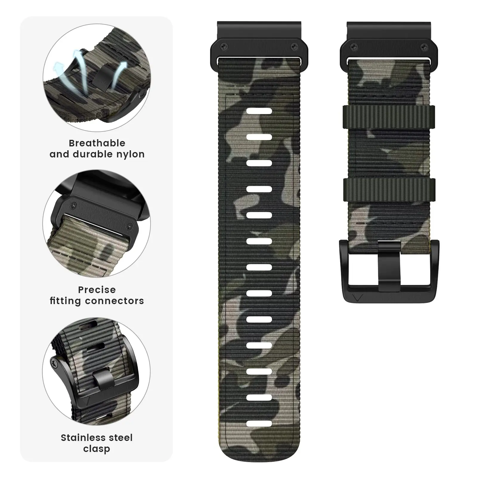 for Garmin Fenix 6X pro braided nylons Strap Fenix 7X  tactix 7 Pro GarminFenix 3 26mm Quick Release NylonReplacement Strap