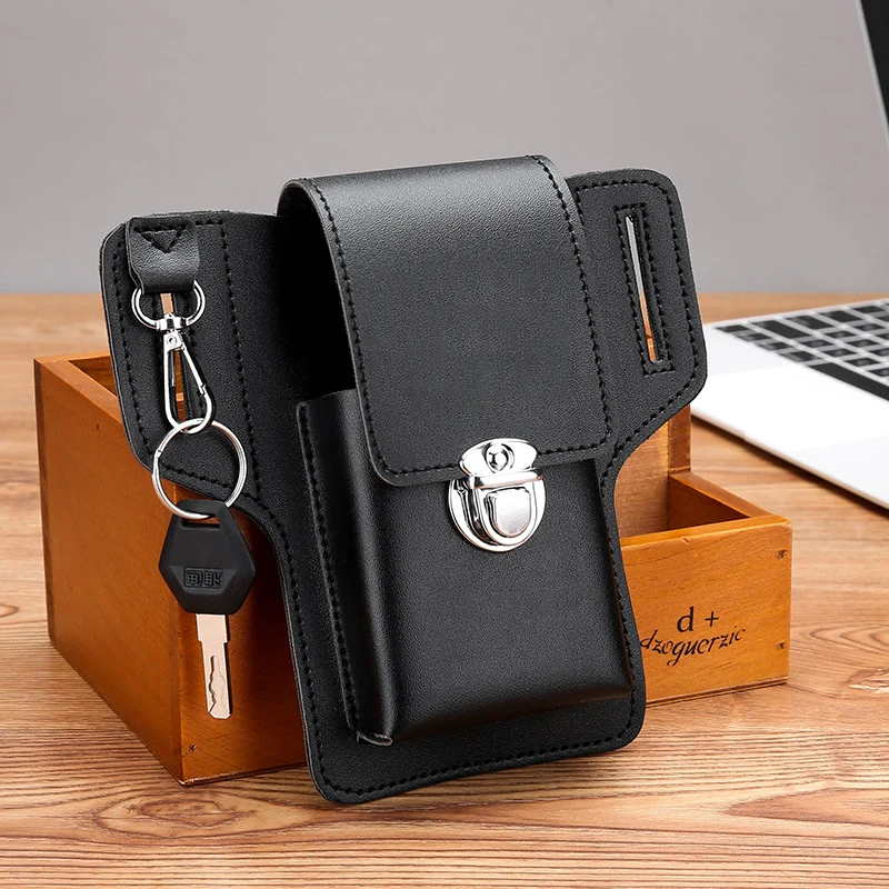 

Outdoor Pouch Leather Fashion Phone Bum Mobile Sports Travel Male Pocket Purse Waist Multi-function Casual Bag Pack Fanny Men
