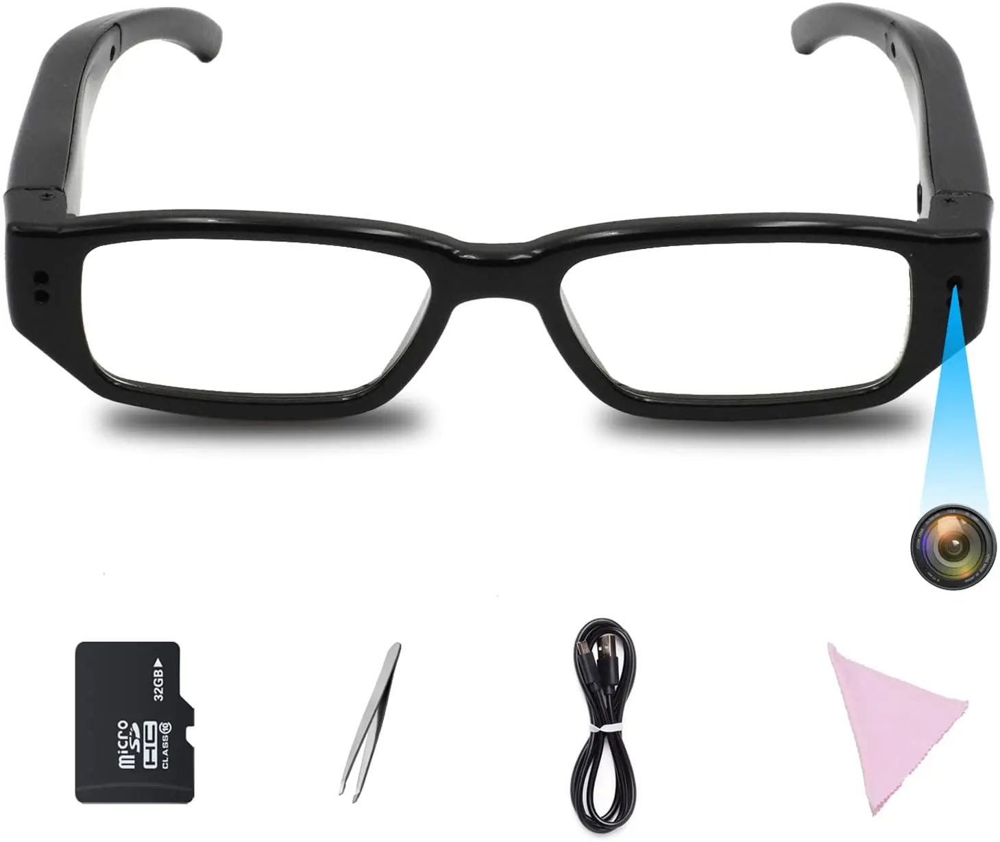 

1080P Camera Glasses Video Recorder Portable Wearable Mini Camera Camcorder Cam for Meeting Hiking Class