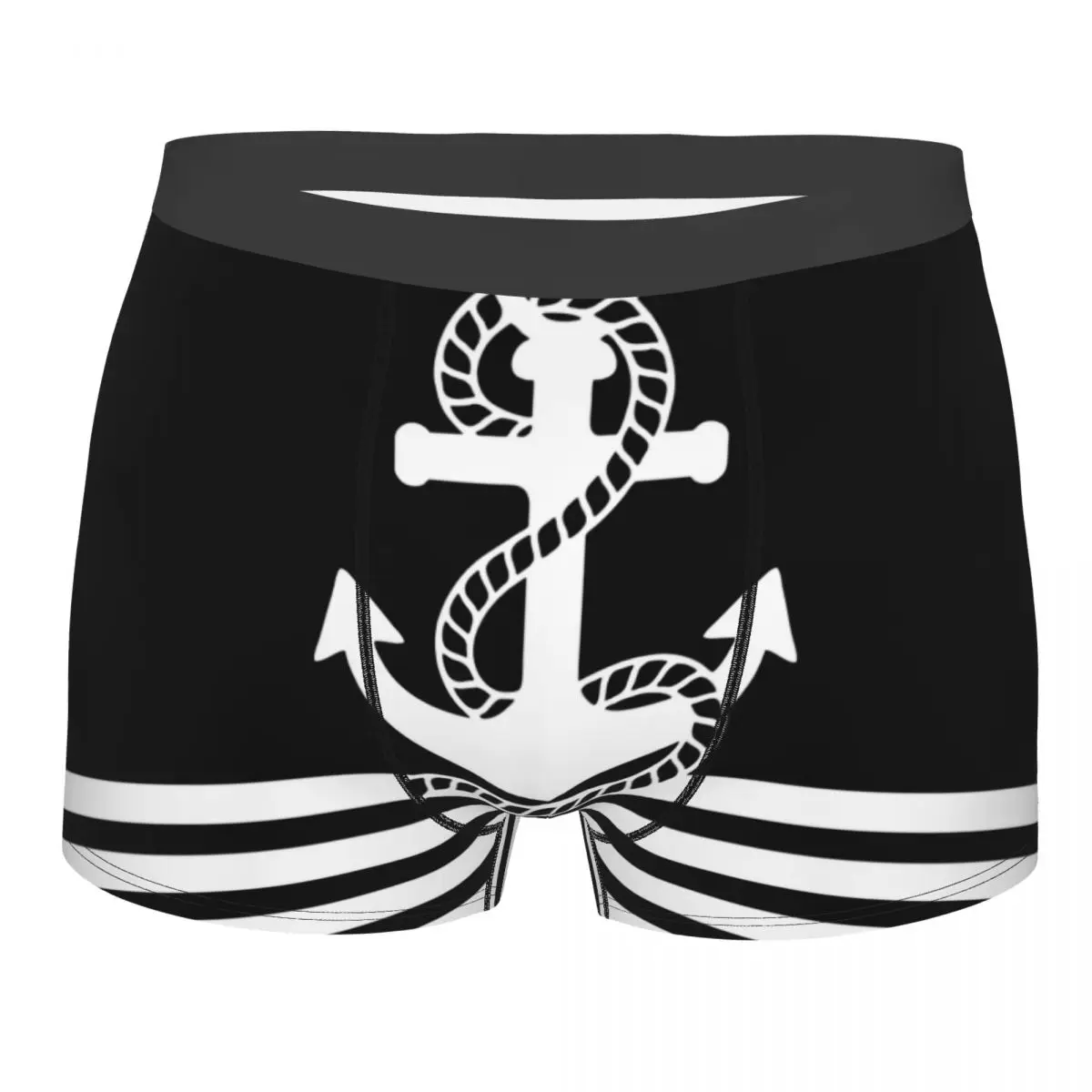 

Мужские трусы-боксеры в полоску, черно-белые трусы со средней талией