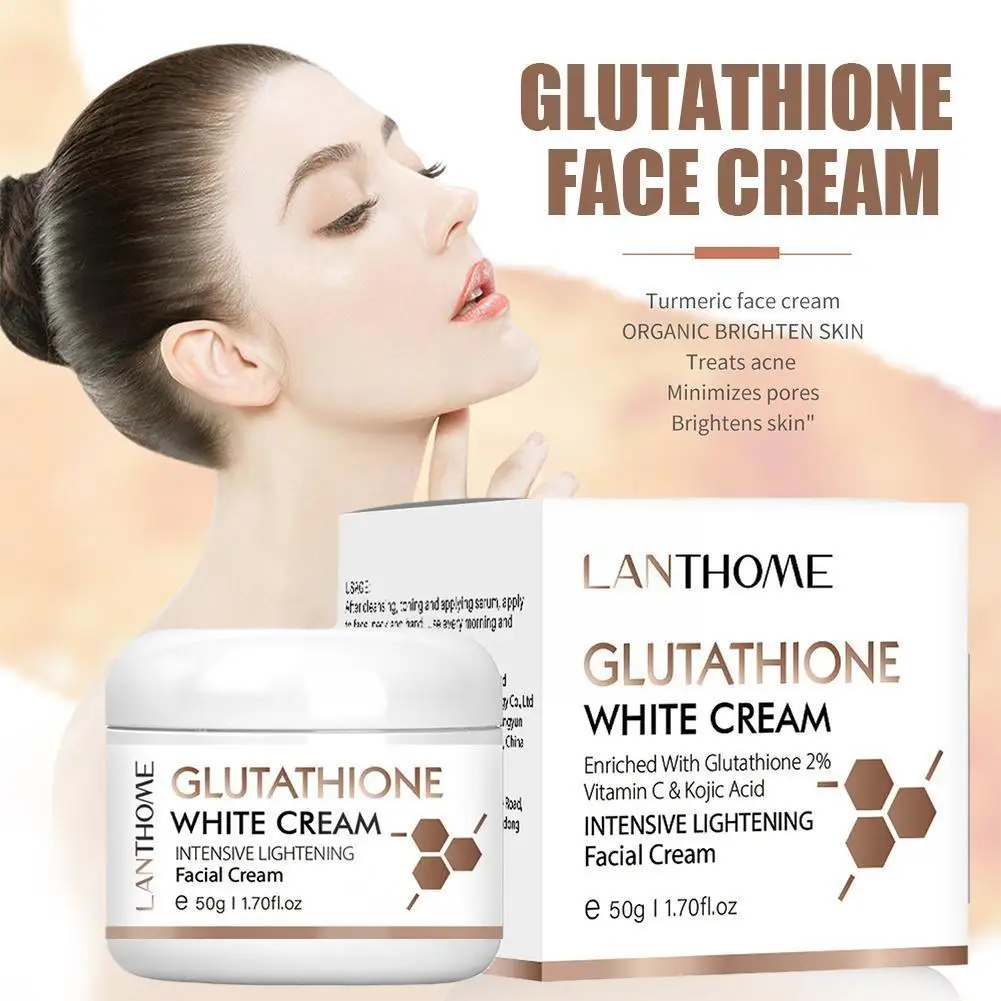 

50g Glutathione Skin Whitening Cream Freckle Lightening Dark Anti Skin Bleaching Facial Spots Aging Care Cream Remove Essen X5S1