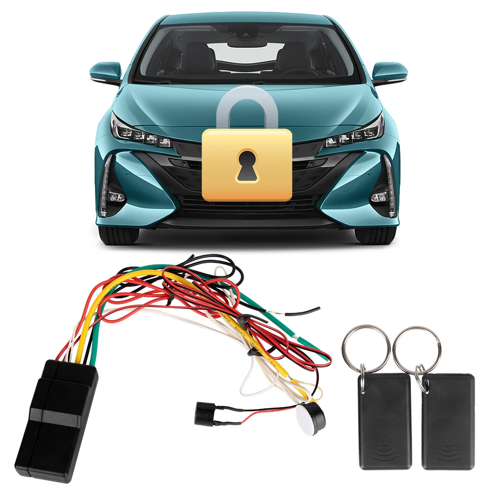 

Smart RFID Key Intelligent Circuit Cut Off Anti-Hijacking Unlock Device Wireless Engine Lock Car Alarm System 2.4GHz Immobilizer