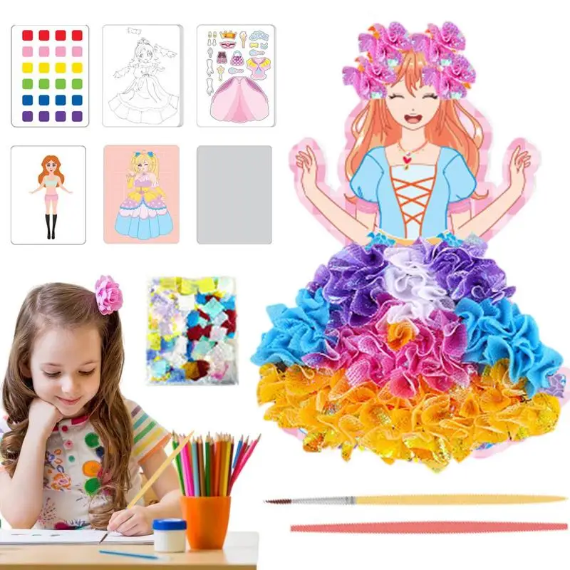 

Poke Painting Kit Poke Painting Princess Dress-Up Activity Book DIY Crafts Preschool Learning Painting Kit And Paper Art