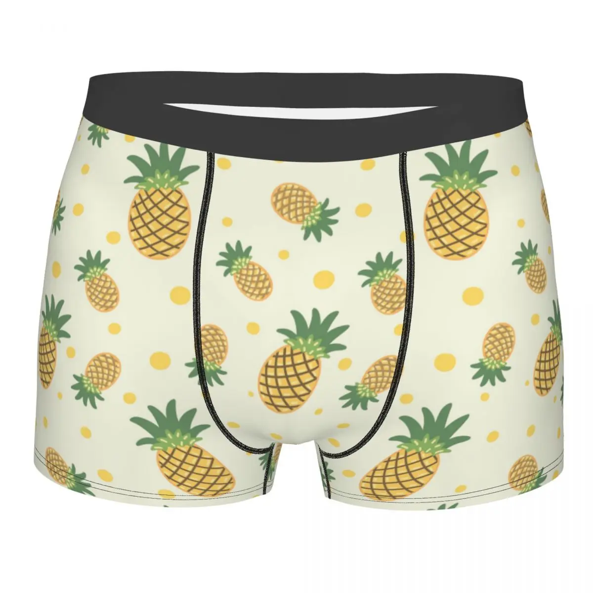 

Humor Boxer Cute Fresh Pineapple Fruits Pattern Shorts Panties Briefs Men's Underwear Mid Waist Underpants for Male Plus Size