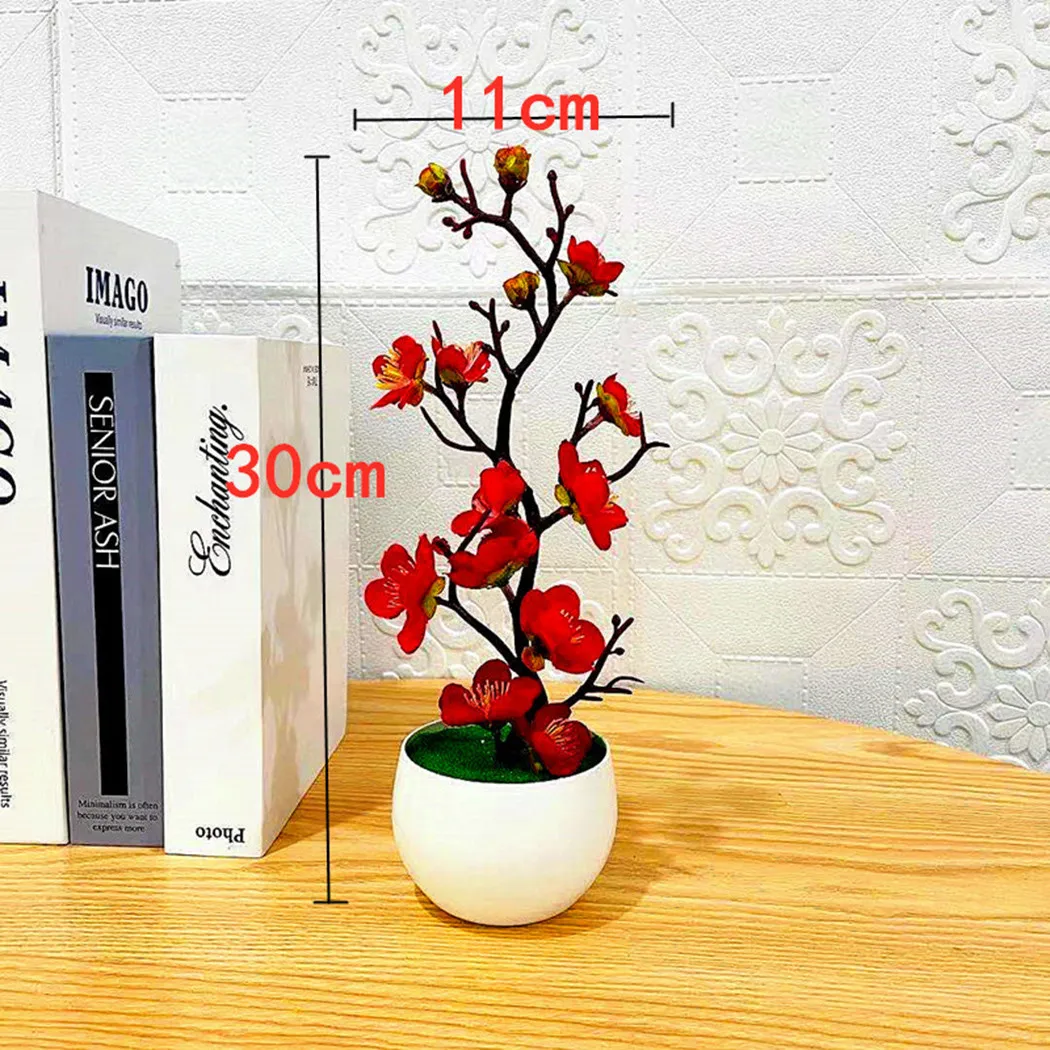 Decorative Artificial Plants Fake Plum Blossom Home Indoor Office Blossom Outdoor Bonsai Plastic Flower Flowers