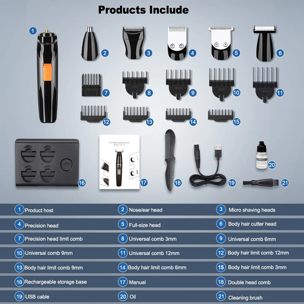 5 в 1 бритва для бороды и волос |