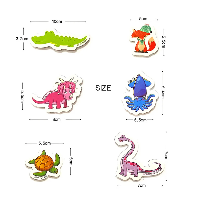 Креативные Мультяшные магниты на холодильник для детей зоопарк фотомагниты