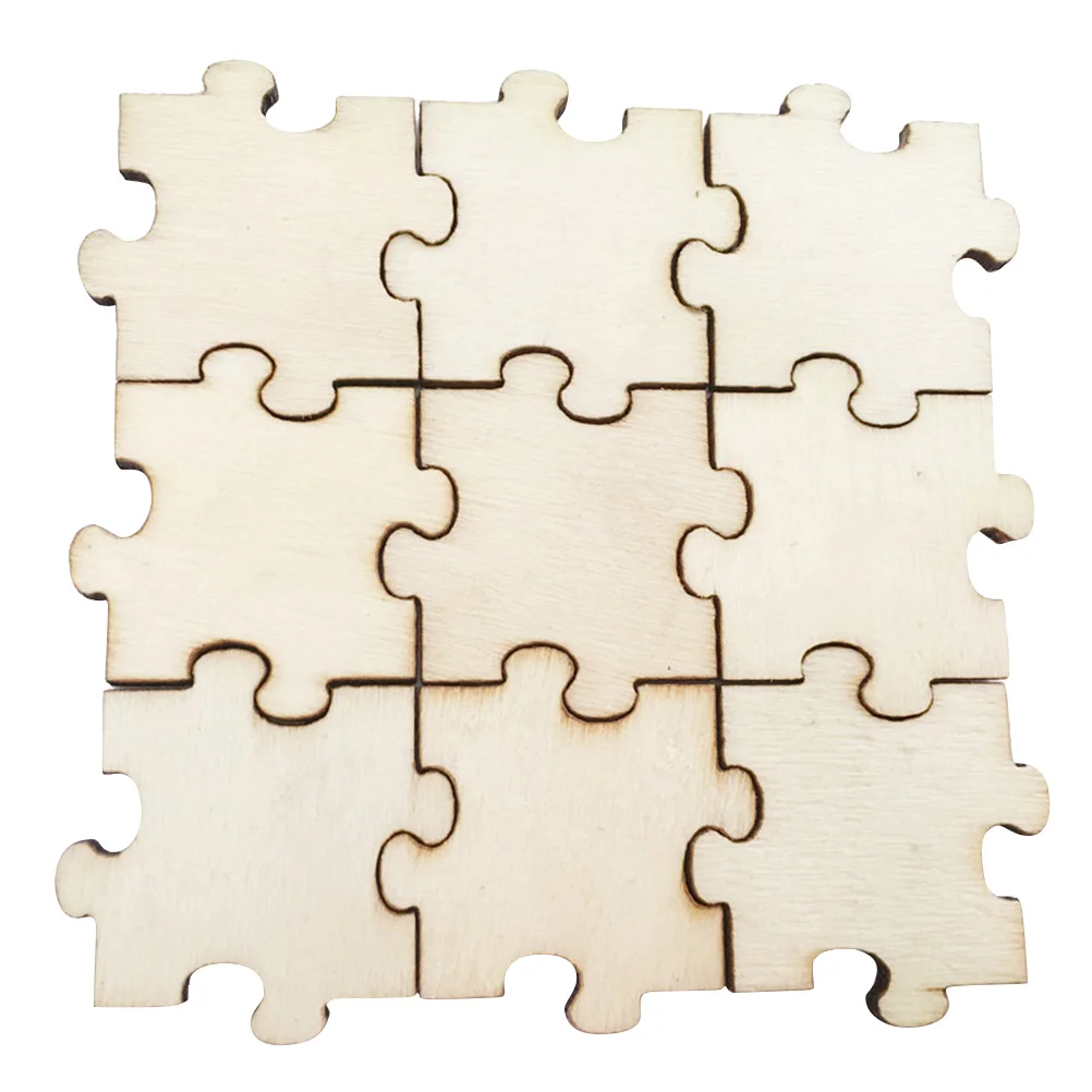 

Puzzle Wooden Blank Jigsaw Toy Wood Piece Slices Unfinished Chips Uncolored Educational Woods