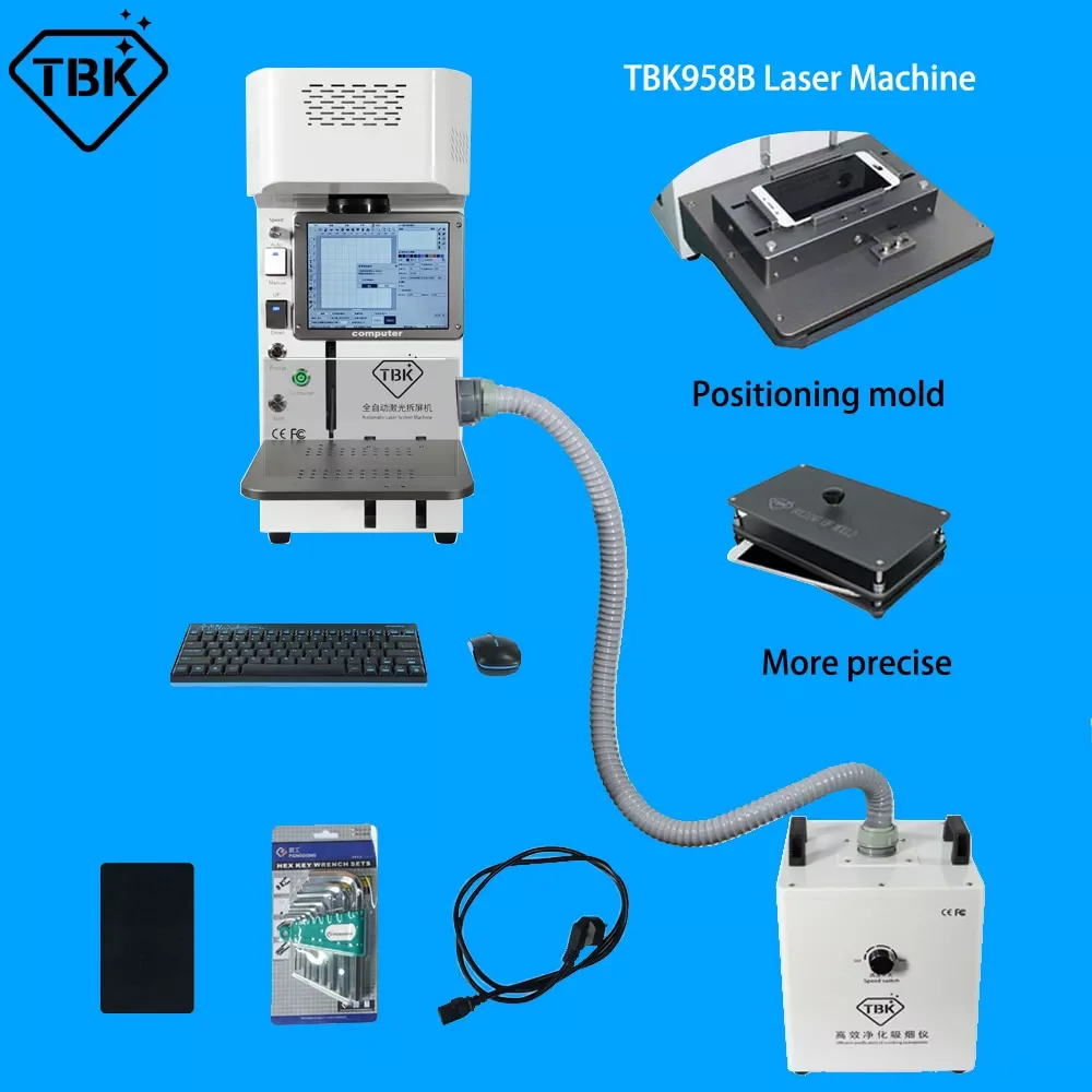 

Back Glass Laser Separating Machine TBK958B 958C 958M For iPhone 13 12ProMax 11 XR Mobile Phone Repair With Extractor Vacuum