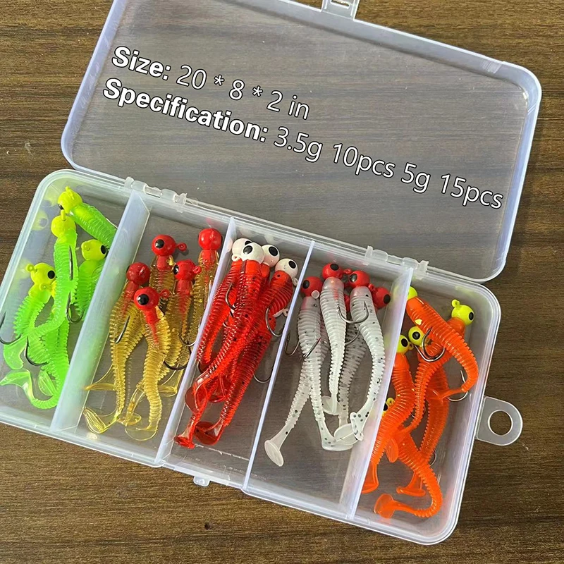 25 шт./компл. набор приманок для дорожного бегуна крючок со свинцовой головкой