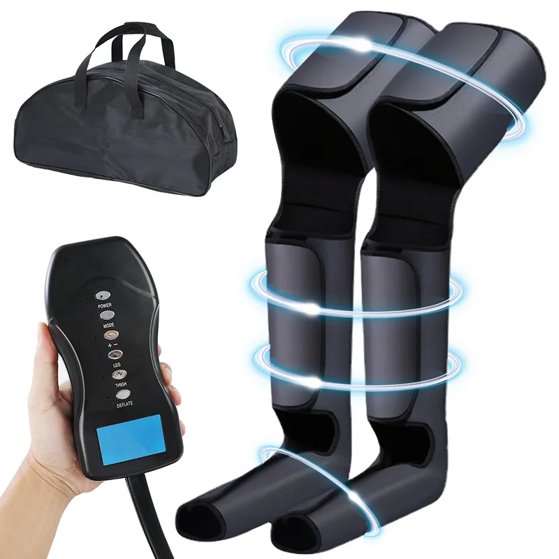 

Leg and Foot Massager Circulation Sequential Air Compression Massage from Foot Calf to Thigh Massage with Handheld Controller