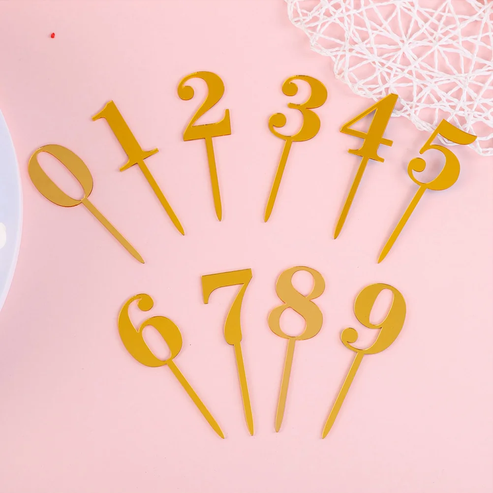 

10 Pcs Cake Numeral Candles Number Cupcake Toppers Birthday Birthday Party Table Numbers Birthday Cake Numbers