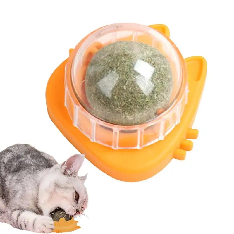 

Cat Mint Ball Catnip Rollerball Wall Toys Rotatable Cat Snack Edible Balls With Natural Healthy Catnip Ball Kitten Teeth Toy