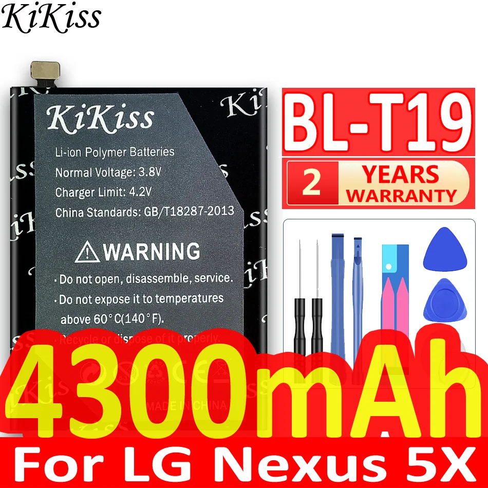 Аккумулятор KiKiss 4300 мАч BL T19 для LG Nexus 5X аккумулятор H790 H791 H798 BLT19 стандартные батареи + Бесплатные инструменты