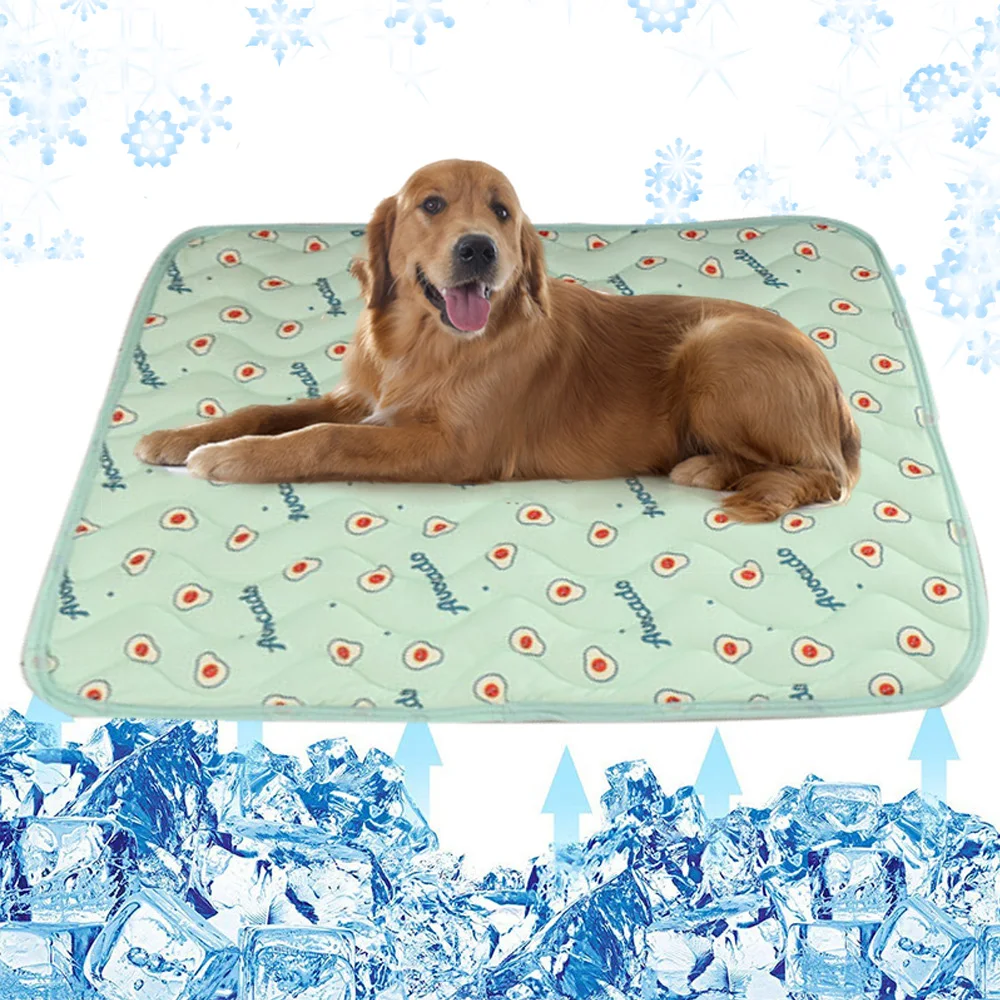 Summer Dog Cooling Mat Breathable Pet Dog Bed Blanket Ice Silk Pad Sofa Kennel For Small Medium Dogs Cats Dog Car Seat Cushion