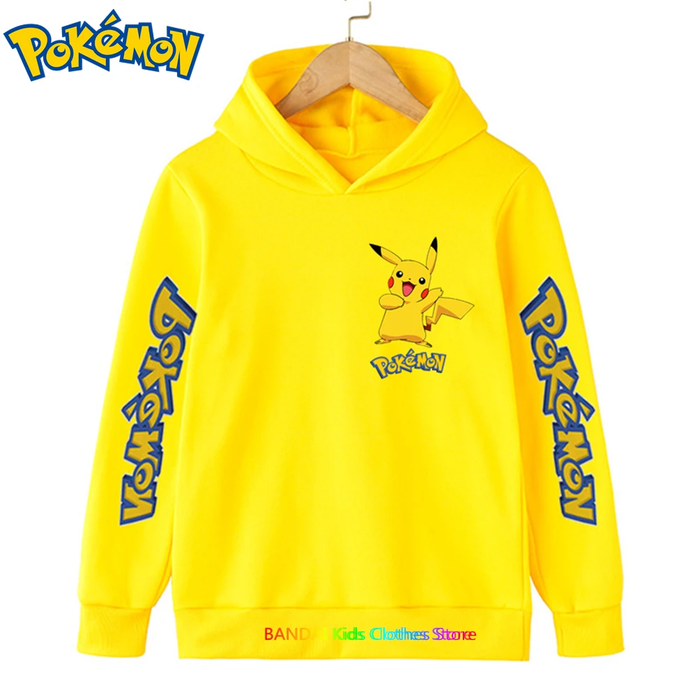 Hot 3-14 Years pokemon Hoodie Kids Fashion Children Baby Boys Clothes Pikachu Sweatshirt Children Tops Girls Clothing Sweater images - 6