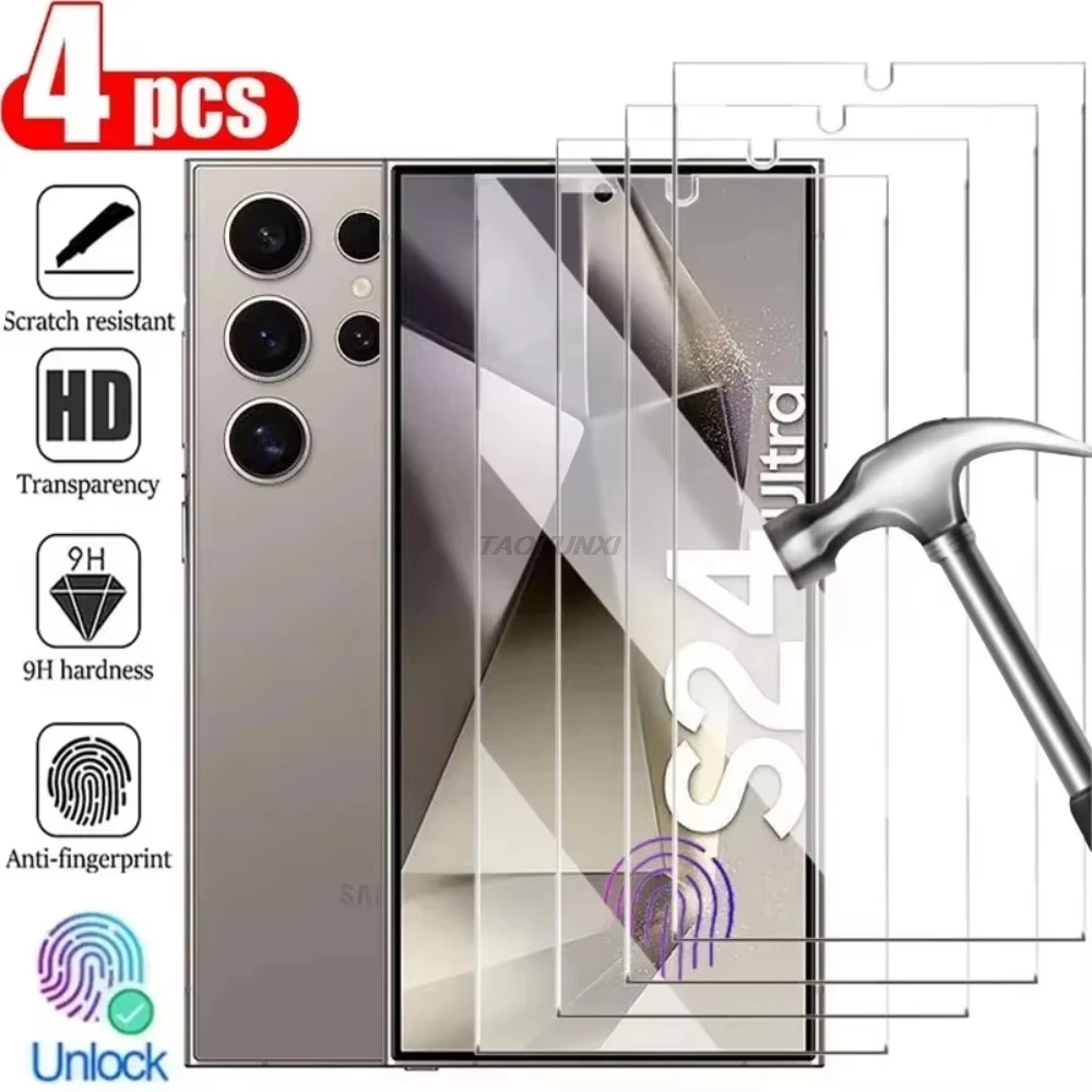Фото 1-4 шт. защитных стекол из закаленного стекла для Samsung S26 Ultra S25 S4 FE Plus A57 A37 A07 A06 A05 A15 A25 A35 A55 A16 A26 A36 A56 №1