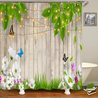 3d printed rural garden plant flowers scenery shower curtain with hook bathroom waterproof shower curtain home decor curtains