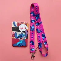 disney stitch womens card holder nurse red cardholder card protector lanyards with id case gift