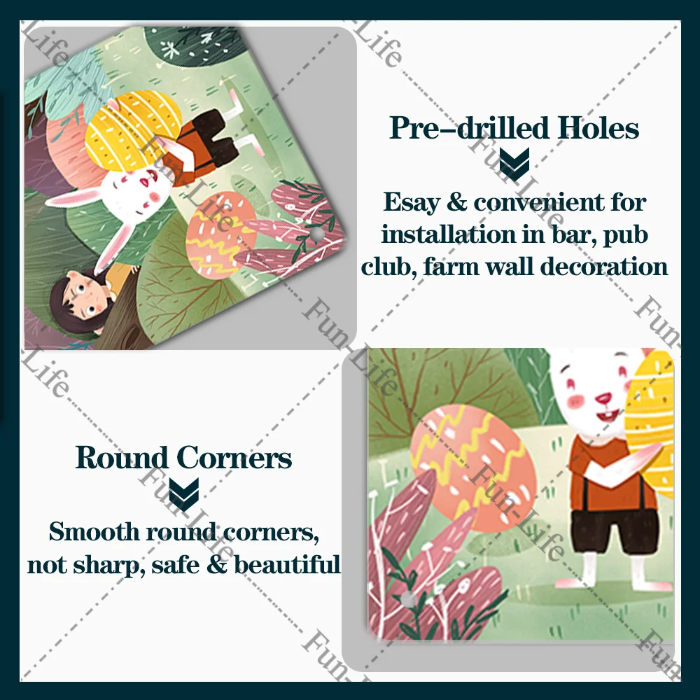 Пасхальный винтажный оловянный плакат кролик рекламные стены напоминание