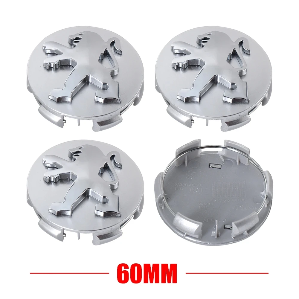 

4 шт., 60 мм, крышки центральной ступицы колеса автомобиля, эмблемы, чехлы для Peugeot GT 407 508 2008 5008 307 308 3008 206 207 208 107 107 106 205 4008 301