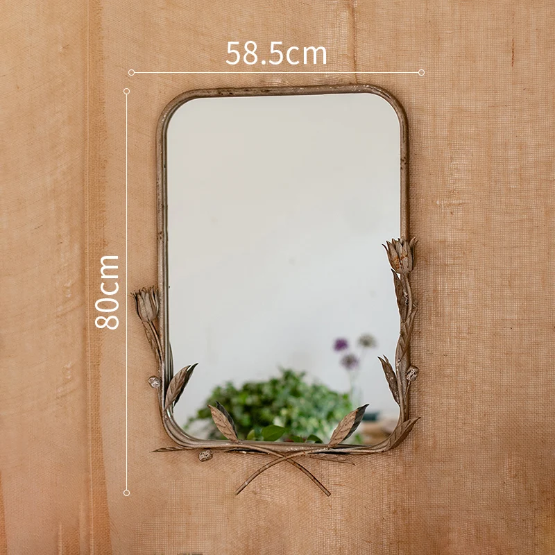 Железное винтажное зеркало для макияжа с цветами расческа настольное Настенное