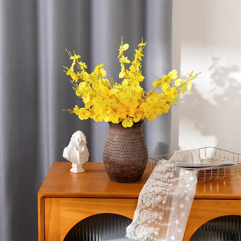 

Искусственные цветы, желтая бабочка, оригинальные искусственные цветы для украшения дома, аксессуары для спальни, настольное украшение, 5 шт.