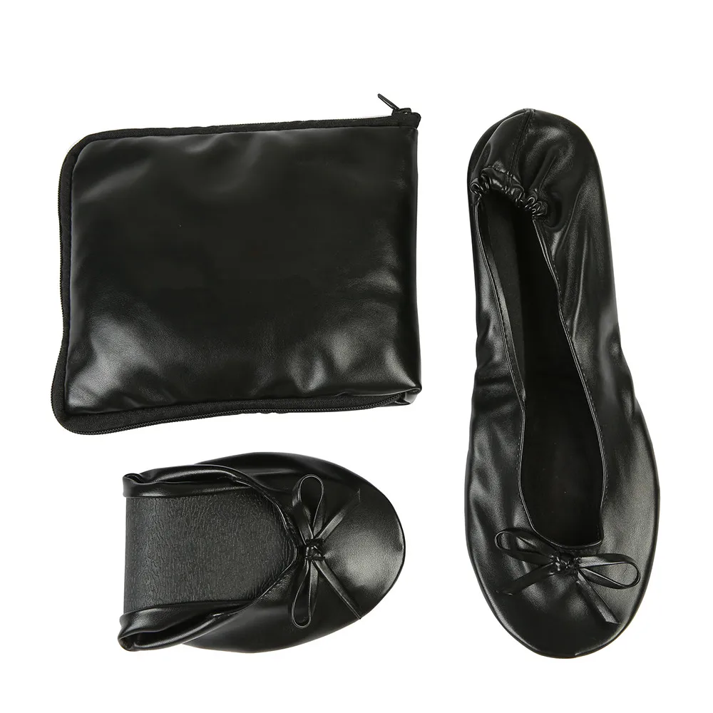 Женские складные портативные балетки на мягкой подошве удобные слипоны плоской